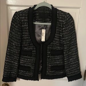 J Crew Collection Black and White Tweed Blazer